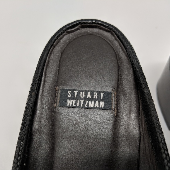 SALE!! Stuart Weitzman slip on black mules - Picture 4 of 8